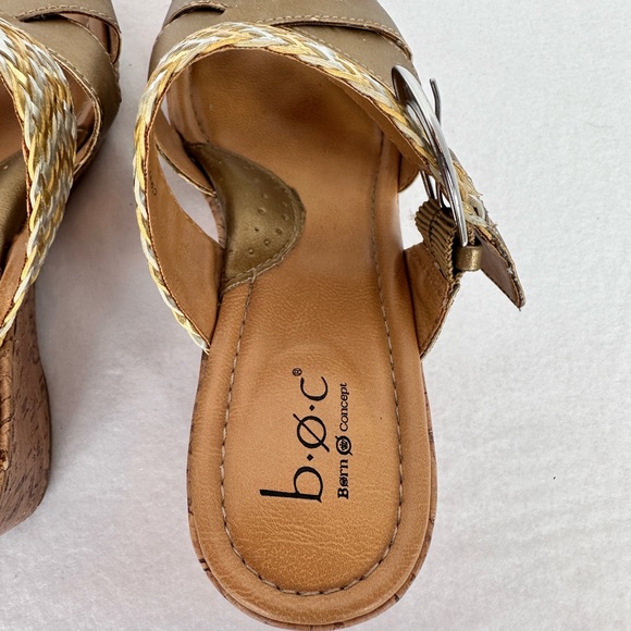 b.o.c Born Concept Jonna Gold Sunbronze Wedge Slide Sandle Size 9M - Picture 5 of 14